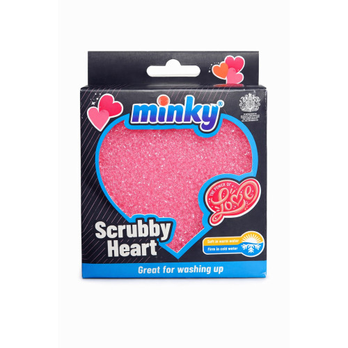Губка для мытья посуды Minky Scrubby Heart, лимитированная серия, 1 шт